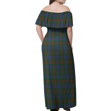 Buchanan Hunting Tartan Off Shoulder Long Dress