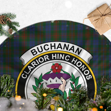 Buchanan Hunting Tartan Christmas Tree Skirt with Family Crest