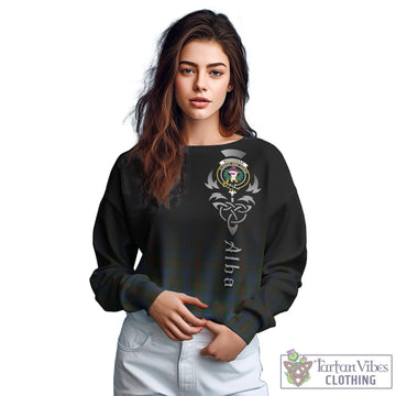 Buchanan Hunting Tartan Sweatshirt Featuring Alba Gu Brath Family Crest Celtic Inspired