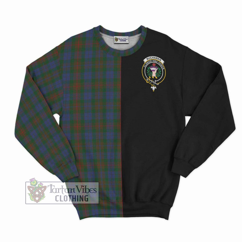 Buchanan Hunting Tartan Sweatshirt with Family Crest and Half Of Me Style - Tartanvibesclothing Shop