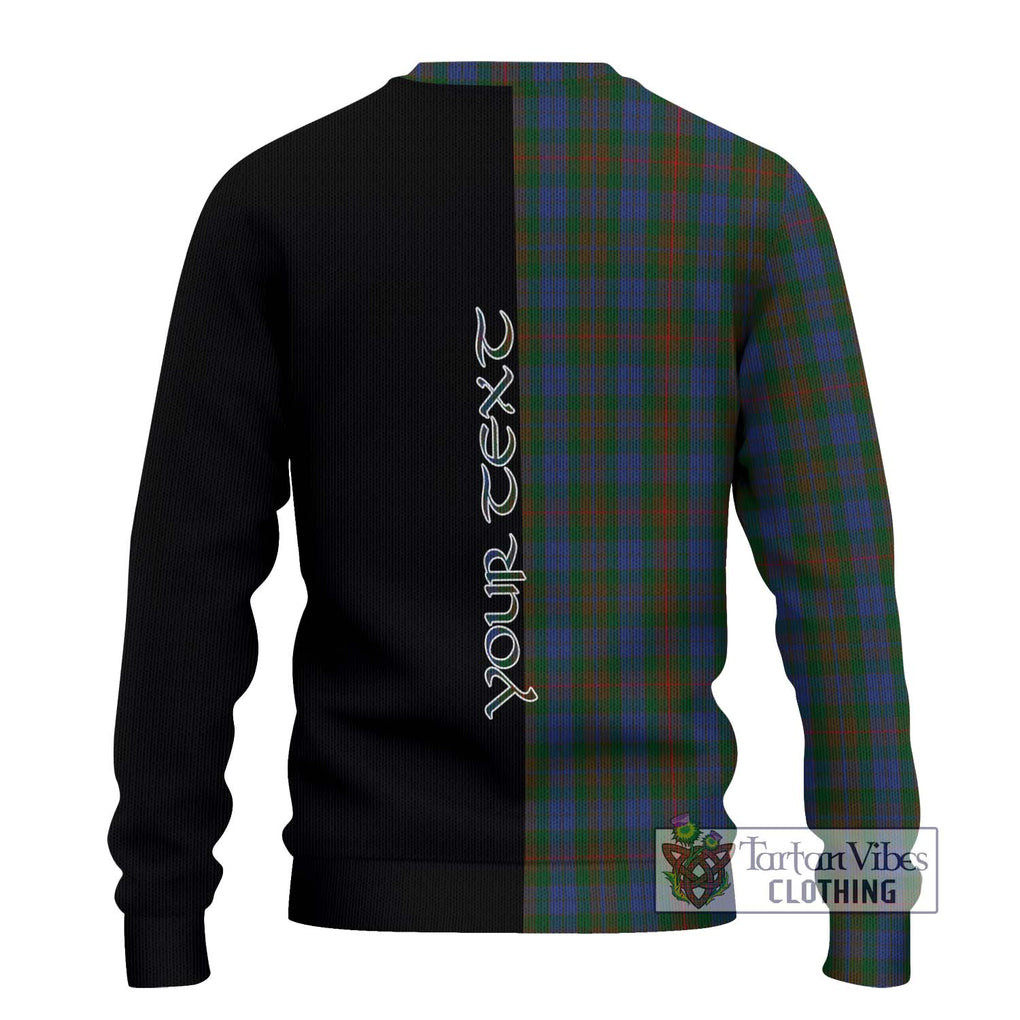 Buchanan Hunting Tartan Knitted Sweater with Family Crest and Half Of Me Style - Tartanvibesclothing Shop