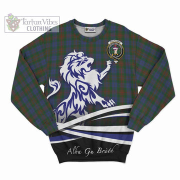 Buchanan Hunting Tartan Sweatshirt with Alba Gu Brath Regal Lion Emblem