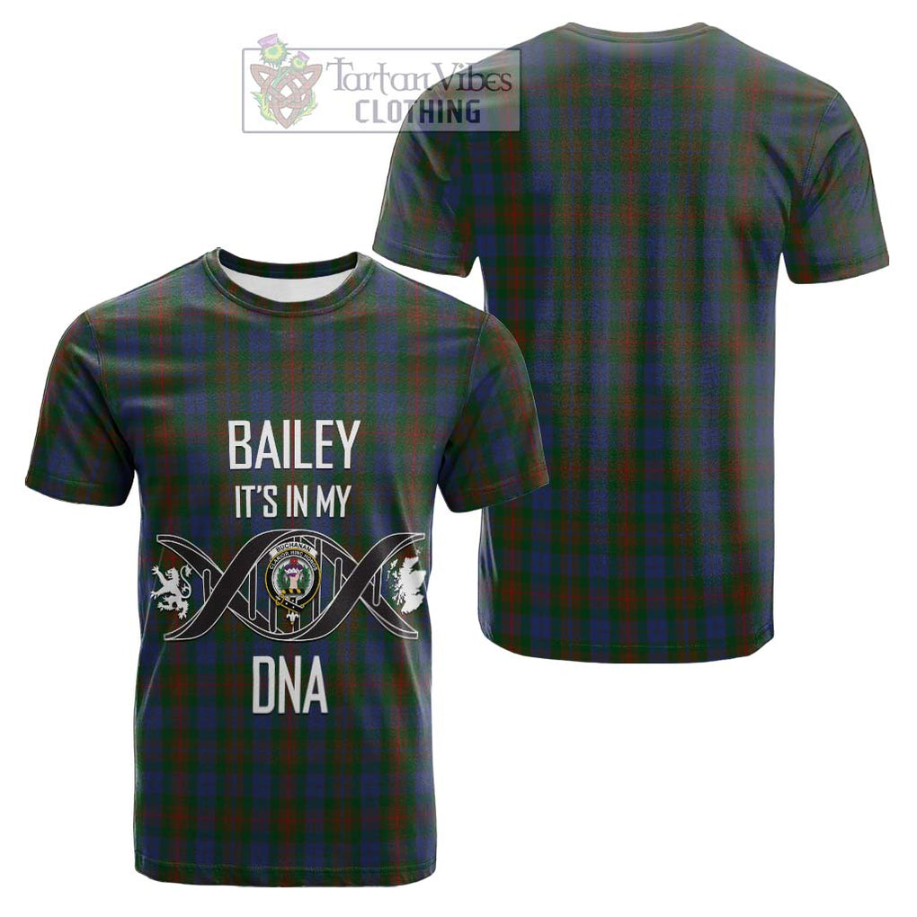 Tartan Vibes Clothing Buchanan Hunting Tartan Cotton T-shirt with Family Crest DNA In Me Style