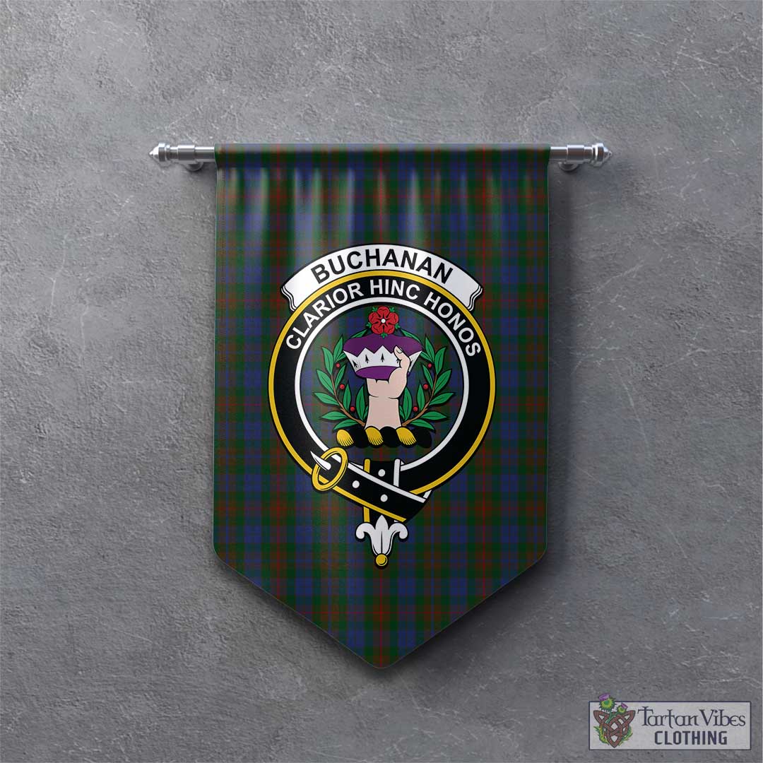 Buchanan Hunting Tartan Gonfalon, Tartan Banner With Family Crest ...