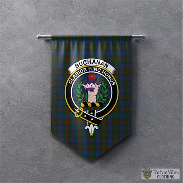 Buchanan Hunting Tartan Gonfalon, Tartan Banner with Family Crest