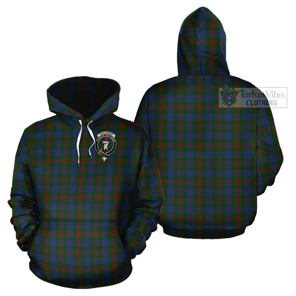 Buchanan Hunting Tartan Cotton Hoodie with Family Crest Pullover Hoodie - Tartan Vibes Clothing