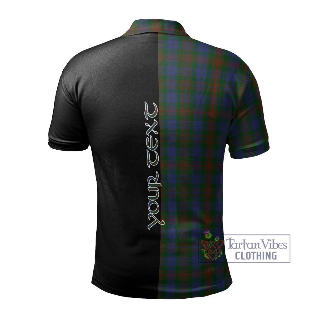 Buchanan Hunting Tartan Polo Shirt with Family Crest and Half Of Me Style - Tartanvibesclothing Shop