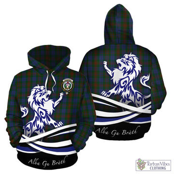 Buchanan Hunting Tartan Hoodie with Alba Gu Brath Regal Lion Emblem