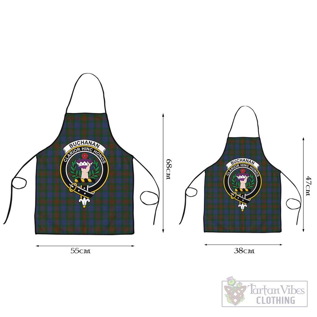 Buchanan Hunting Tartan Apron with Family Crest Black L 55x68 cm - Tartan Vibes Clothing