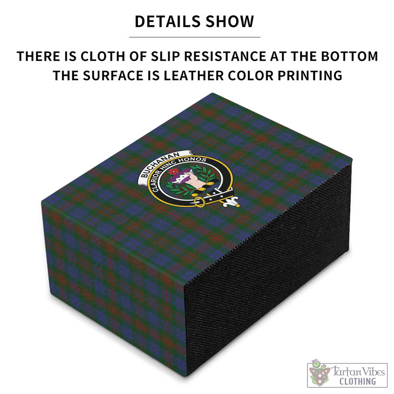 Tartan Vibes Clothing Buchanan Hunting Tartan Pen Holder with Family Crest