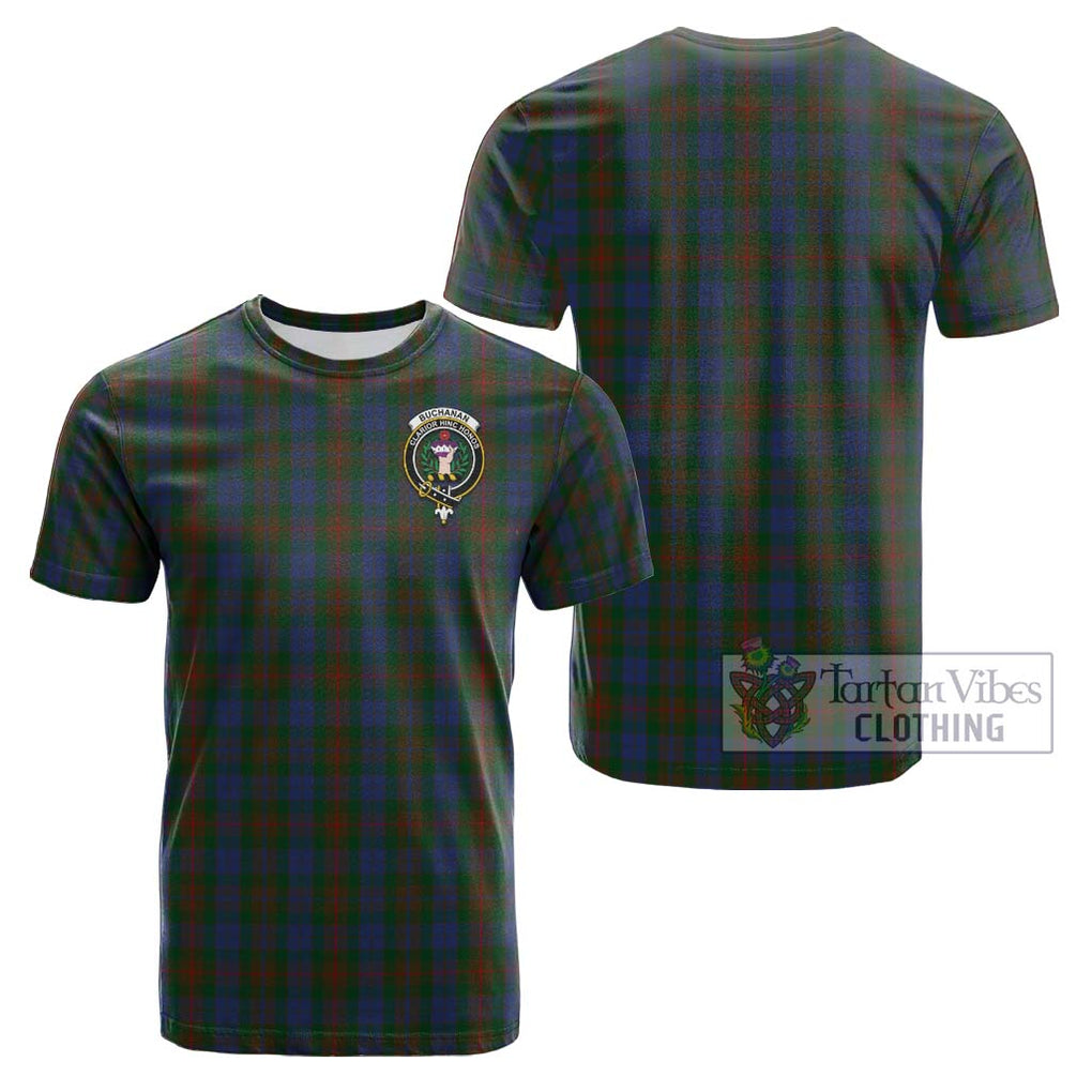 Buchanan Hunting Tartan Cotton T-Shirt with Family Crest Kid's Shirt - Tartanvibesclothing Shop