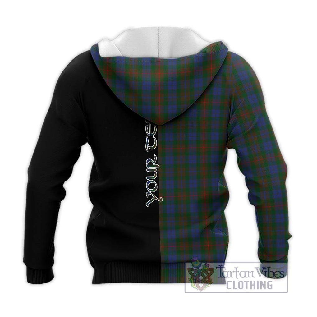 Buchanan Hunting Tartan Knitted Hoodie with Family Crest and Half Of Me Style - Tartanvibesclothing Shop