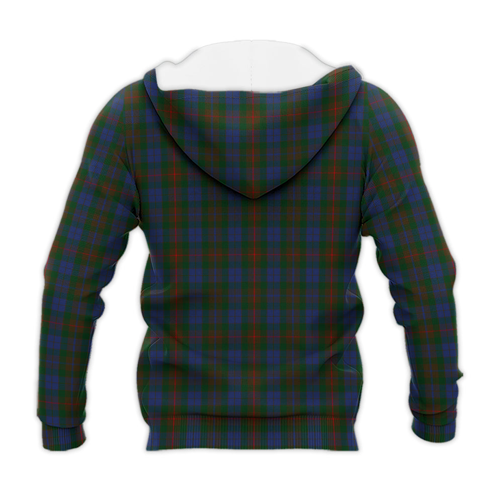 Buchanan Hunting Tartan Knitted Hoodie with Family Crest - Tartanvibesclothing