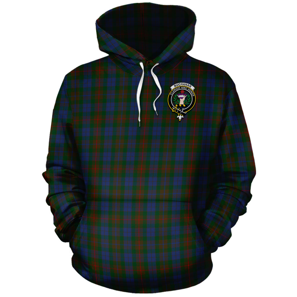 Buchanan Hunting Tartan Hoodie with Family Crest - Tartanvibesclothing