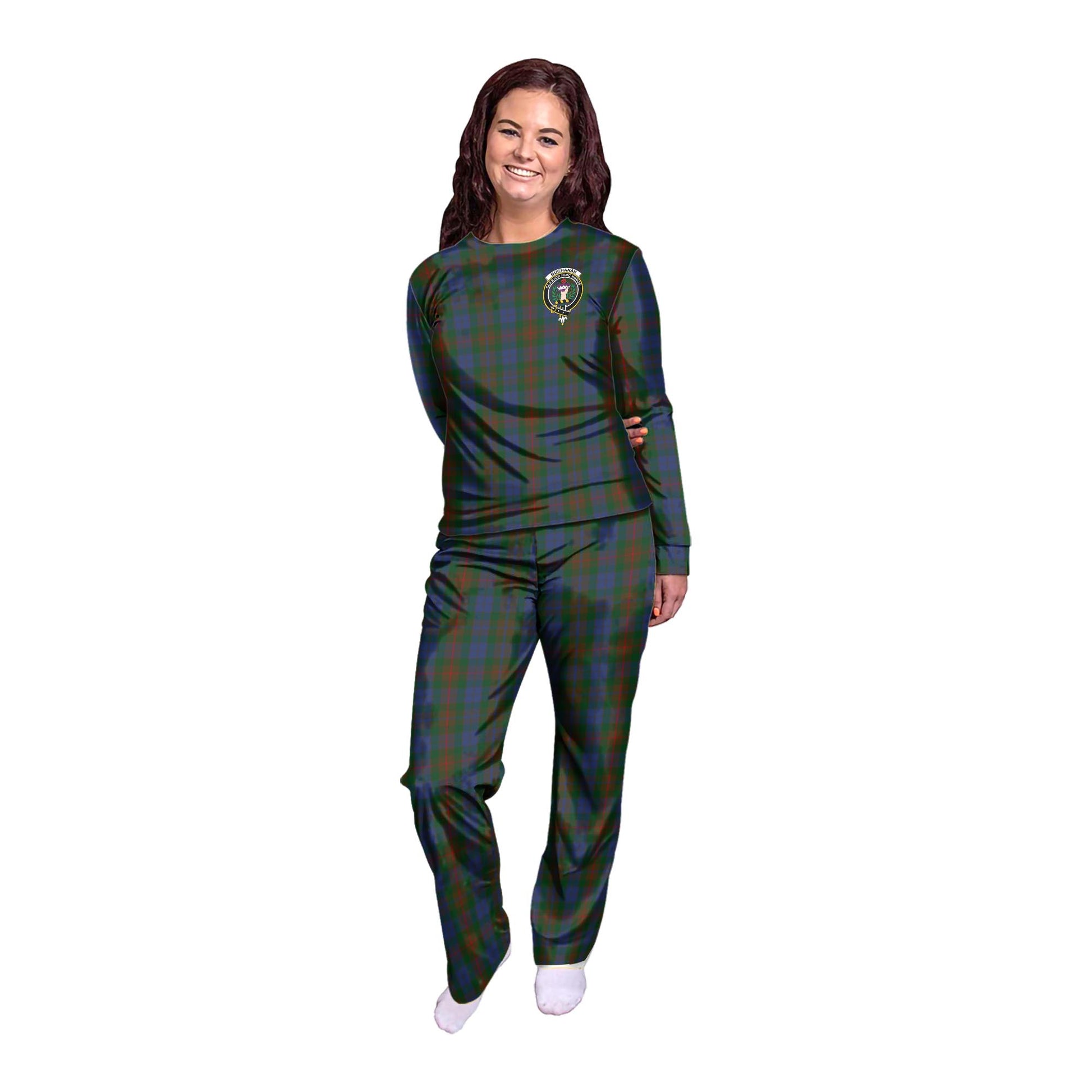 Buchanan Hunting Tartan Pajamas Family Set with Family Crest - Tartan Vibes Clothing