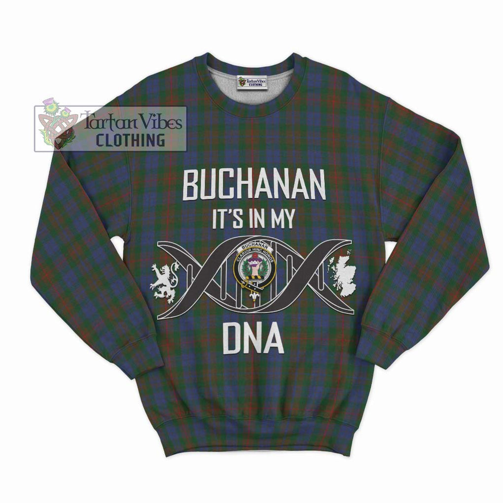 Buchanan Hunting Tartan Sweatshirt with Family Crest DNA In Me Style - Tartanvibesclothing Shop