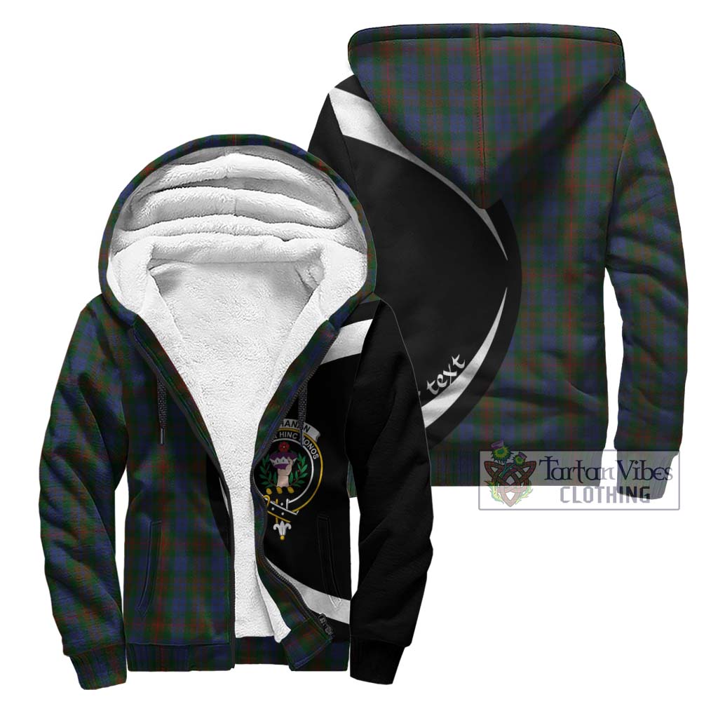 Buchanan Hunting Tartan Sherpa Hoodie with Family Crest Circle Style Unisex - Tartan Vibes Clothing