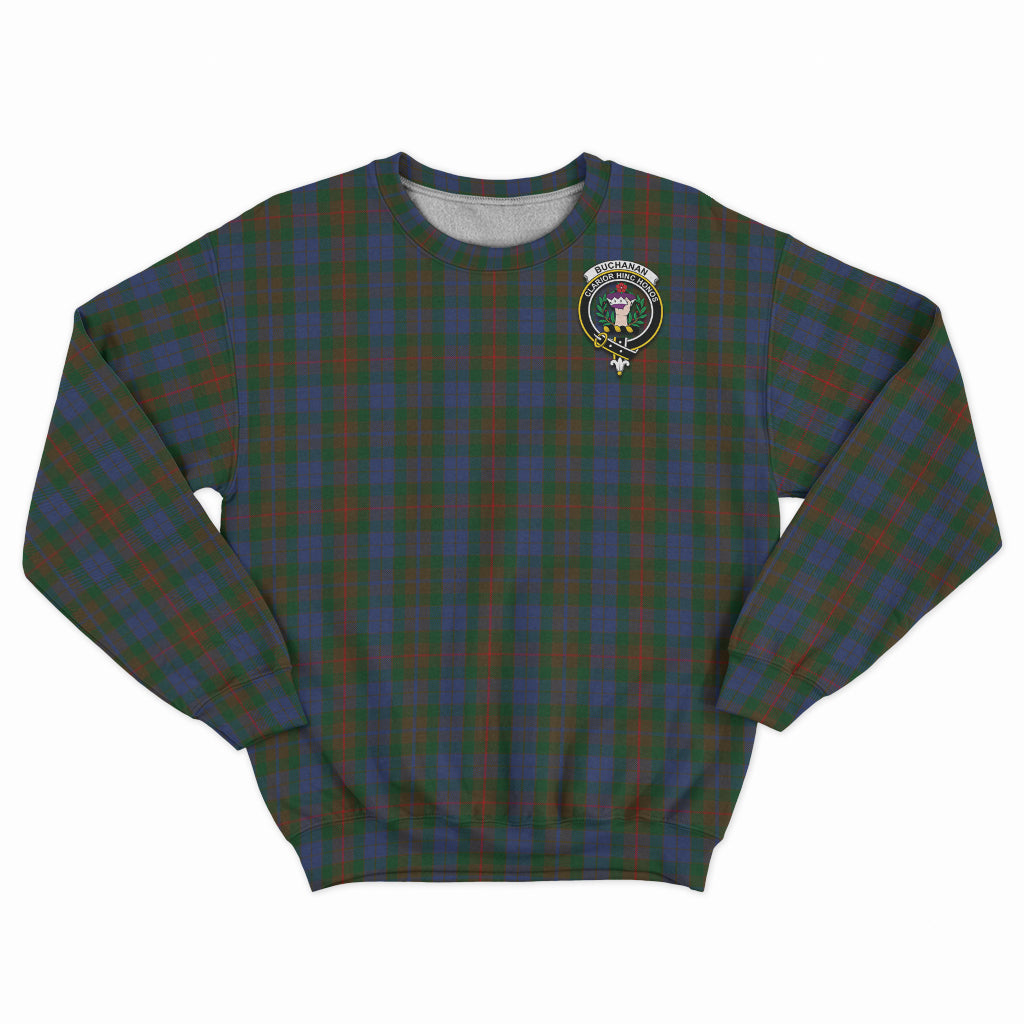 Buchanan Hunting Tartan Sweatshirt with Family Crest - Tartan Vibes Clothing