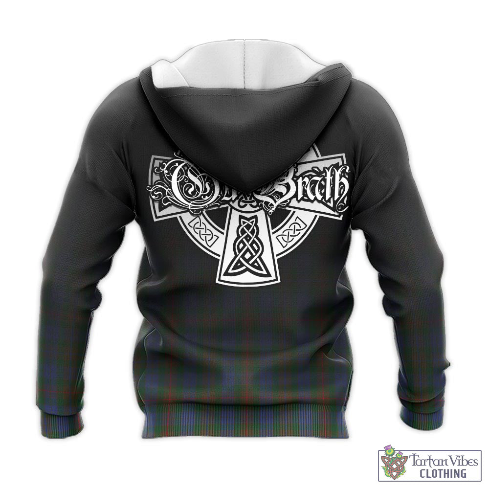 Tartan Vibes Clothing Buchanan Hunting Tartan Knitted Hoodie Featuring Alba Gu Brath Family Crest Celtic Inspired