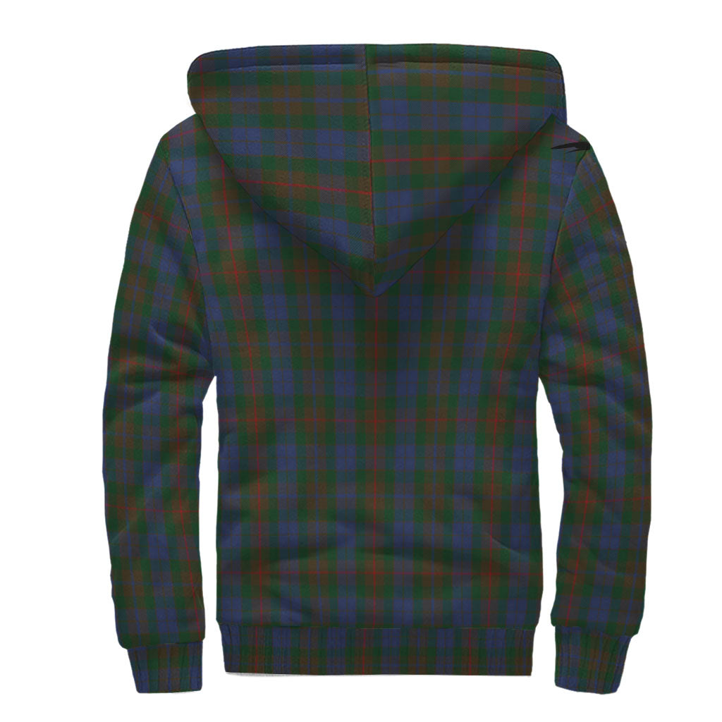 Buchanan Hunting Tartan Sherpa Hoodie with Family Crest - Tartanvibesclothing