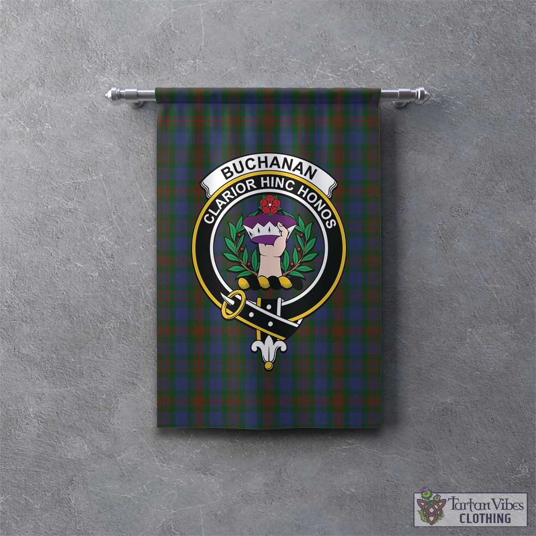 Tartan Vibes Clothing Buchanan Hunting Tartan Gonfalon, Tartan Banner with Family Crest