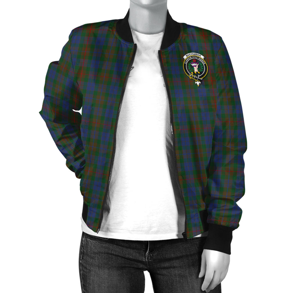 Buchanan Hunting Tartan Bomber Jacket with Family Crest - Tartanvibesclothing