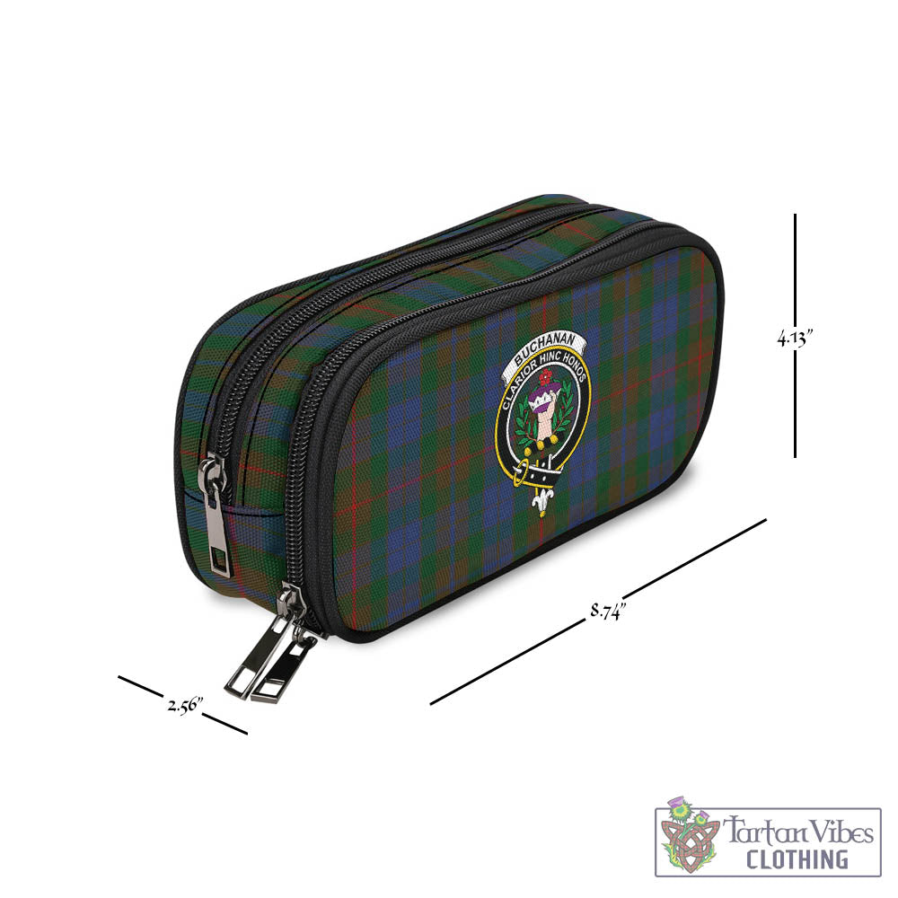 Tartan Vibes Clothing Buchanan Hunting Tartan Pen and Pencil Case with Family Crest