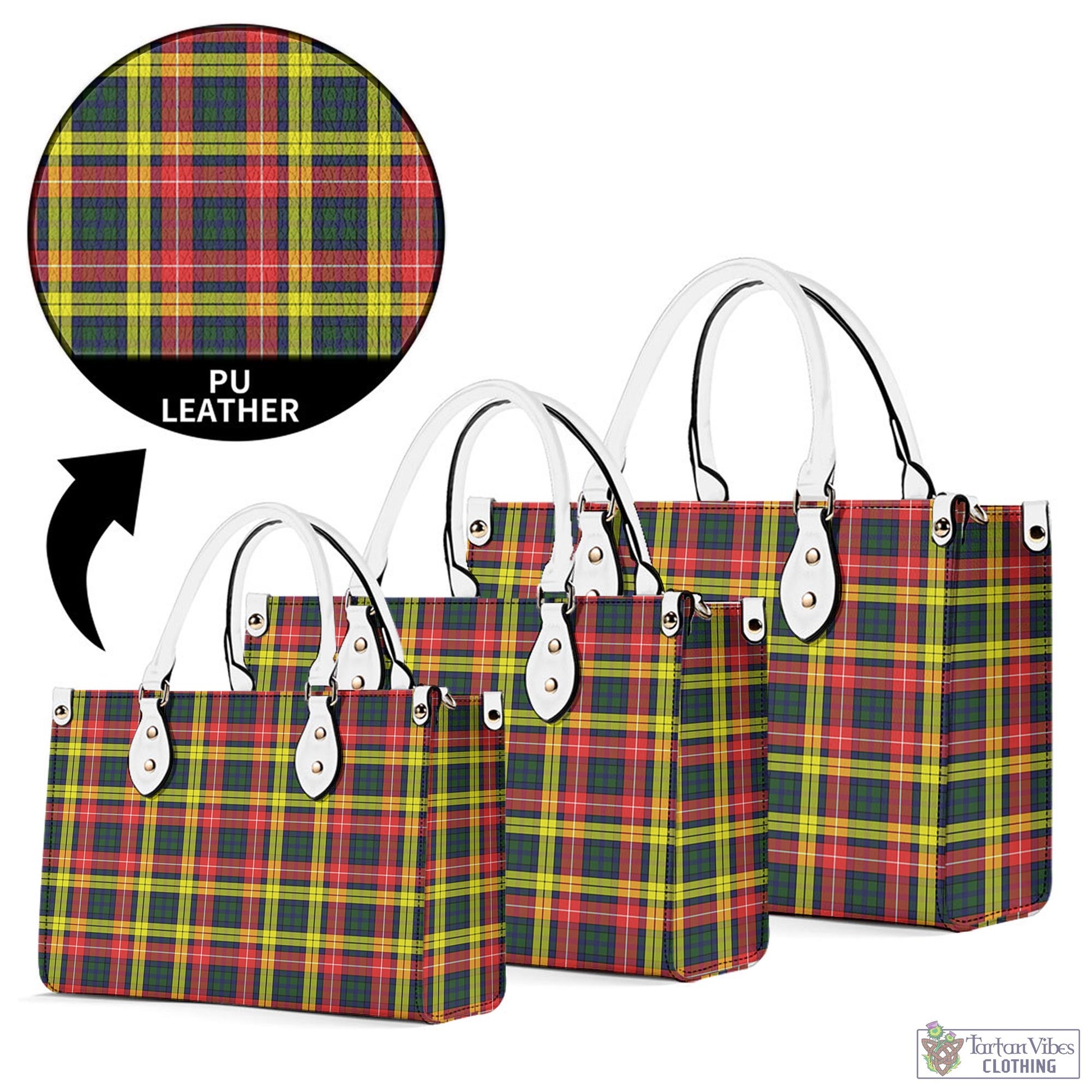 Tartan Vibes Clothing Buchanan Modern Tartan Luxury Leather Handbags