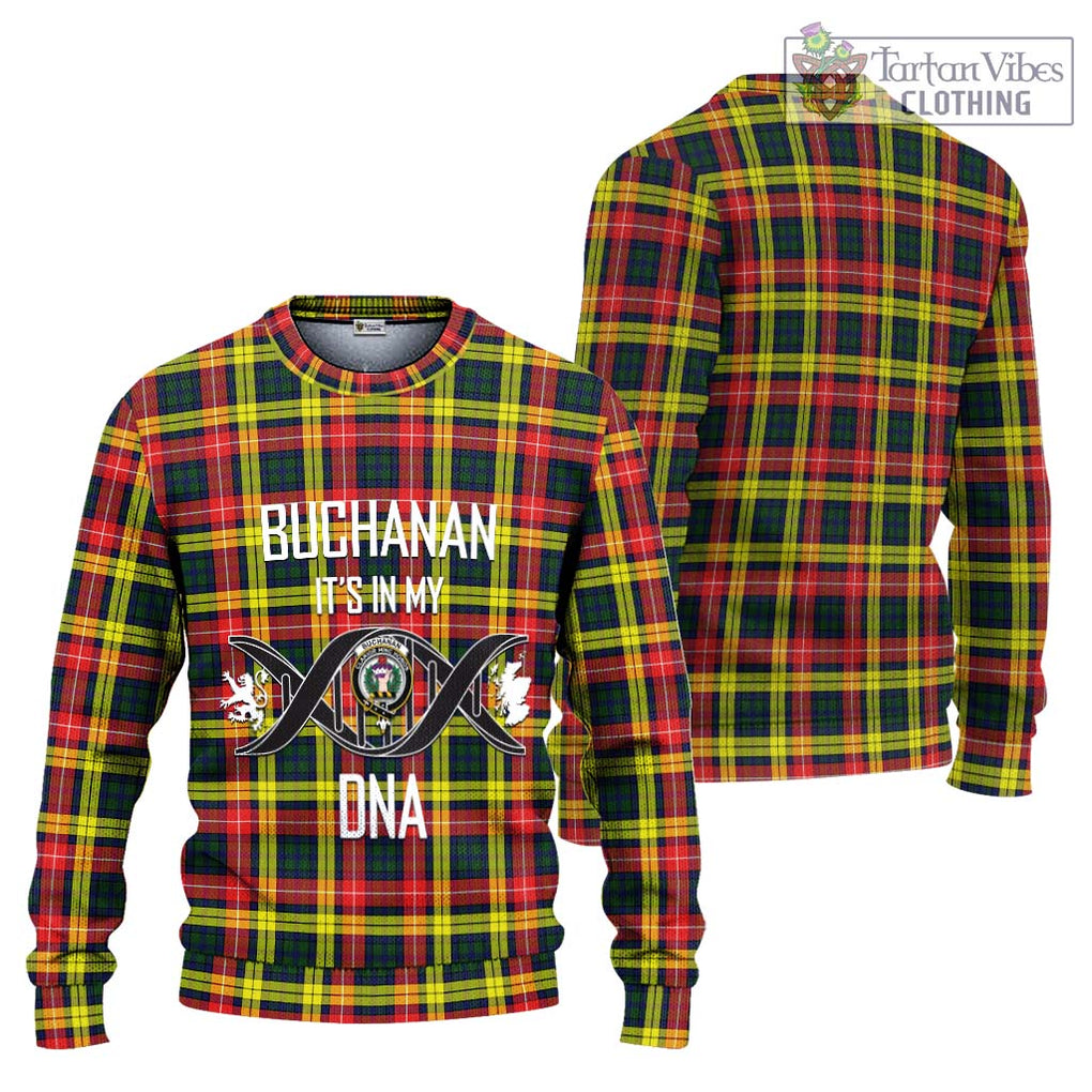 Buchanan Modern Tartan Knitted Sweater with Family Crest DNA In Me Style Unisex - Tartanvibesclothing Shop