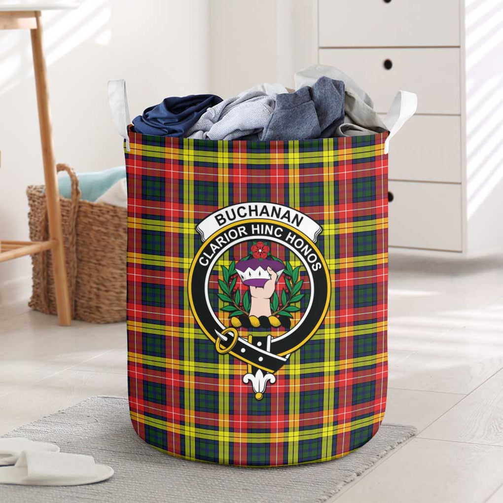 Buchanan Modern Tartan Laundry Basket with Family Crest One Size - Tartanvibesclothing Shop