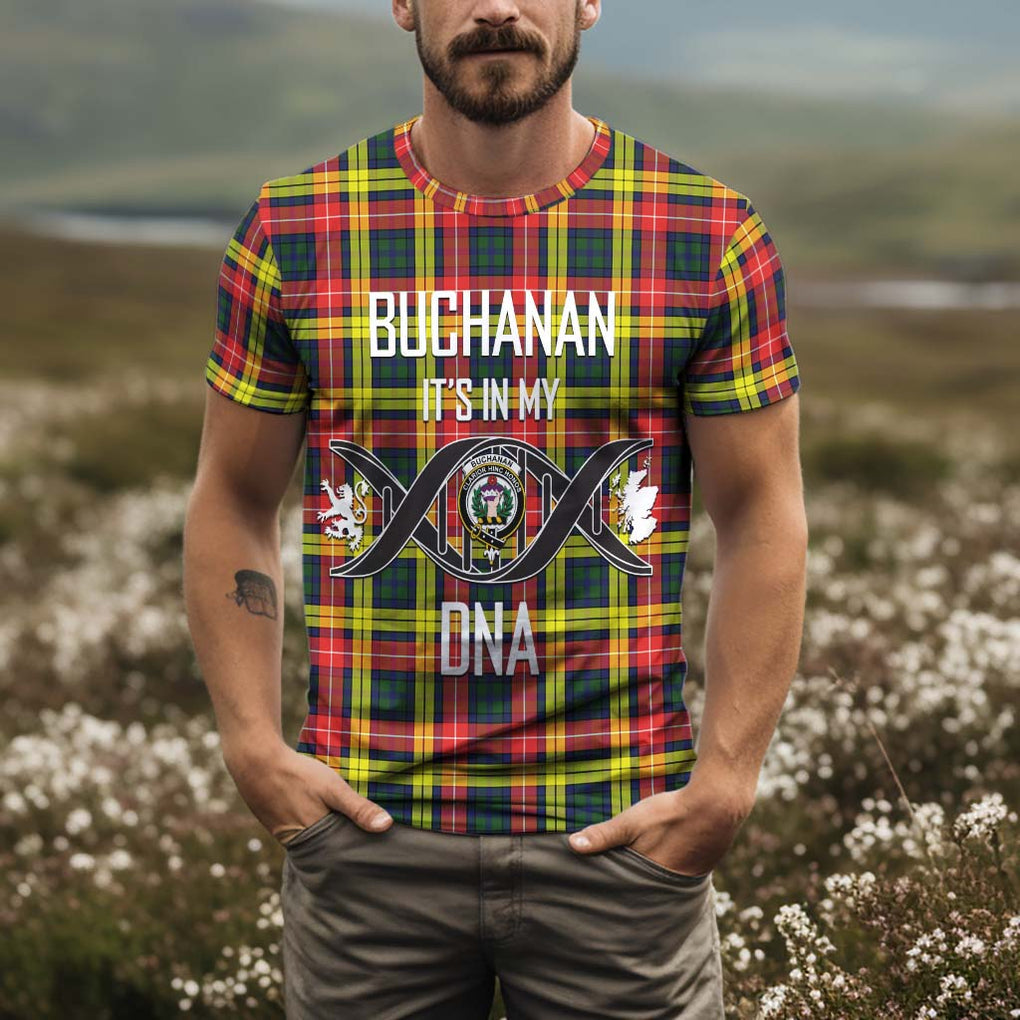 Buchanan Modern Tartan T-Shirt with Family Crest DNA In Me Style Kid's Shirt - Tartan Vibes Clothing