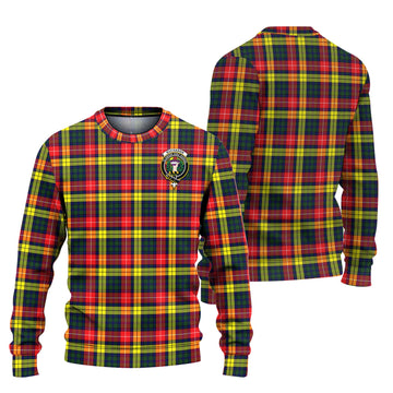 Buchanan Modern Tartan Ugly Sweater with Family Crest