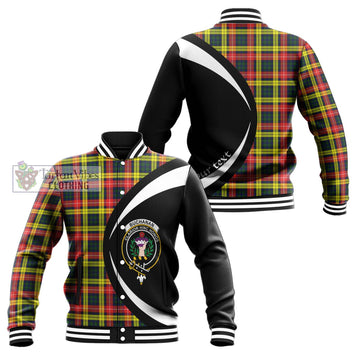 Buchanan Modern Tartan Baseball Jacket with Family Crest Circle Style