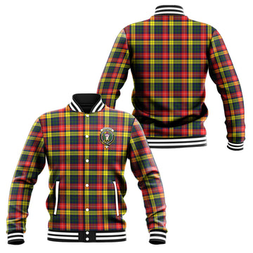 Buchanan Modern Tartan Baseball Jacket with Family Crest