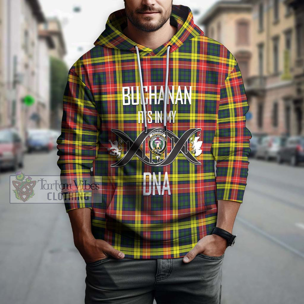 Buchanan Modern Tartan Hoodie with Family Crest DNA In Me Style Pullover Hoodie - Tartanvibesclothing Shop