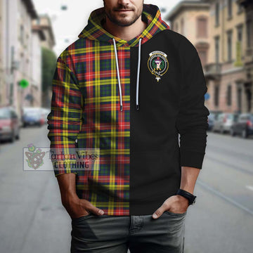 Buchanan Modern Tartan Hoodie with Family Crest and Half Of Me Style