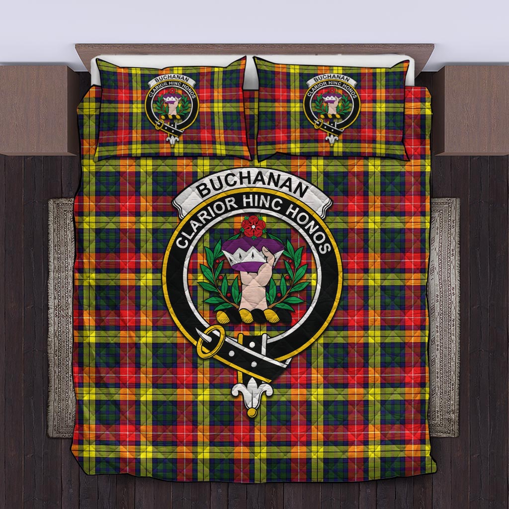 Buchanan Modern Tartan Quilt Bed Set with Family Crest Twin - Tartan Vibes Clothing