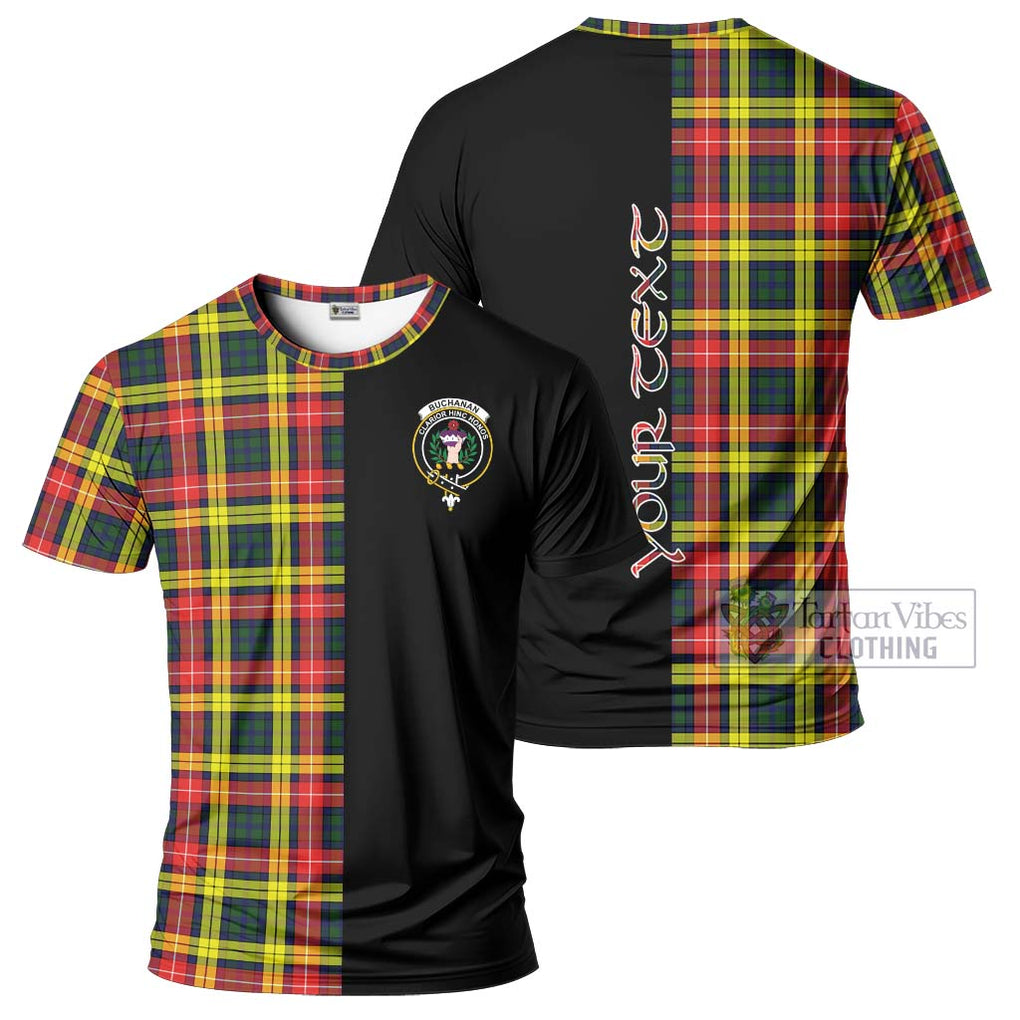 Buchanan Modern Tartan T-Shirt with Family Crest and Half Of Me Style Kid's Shirt - Tartanvibesclothing Shop