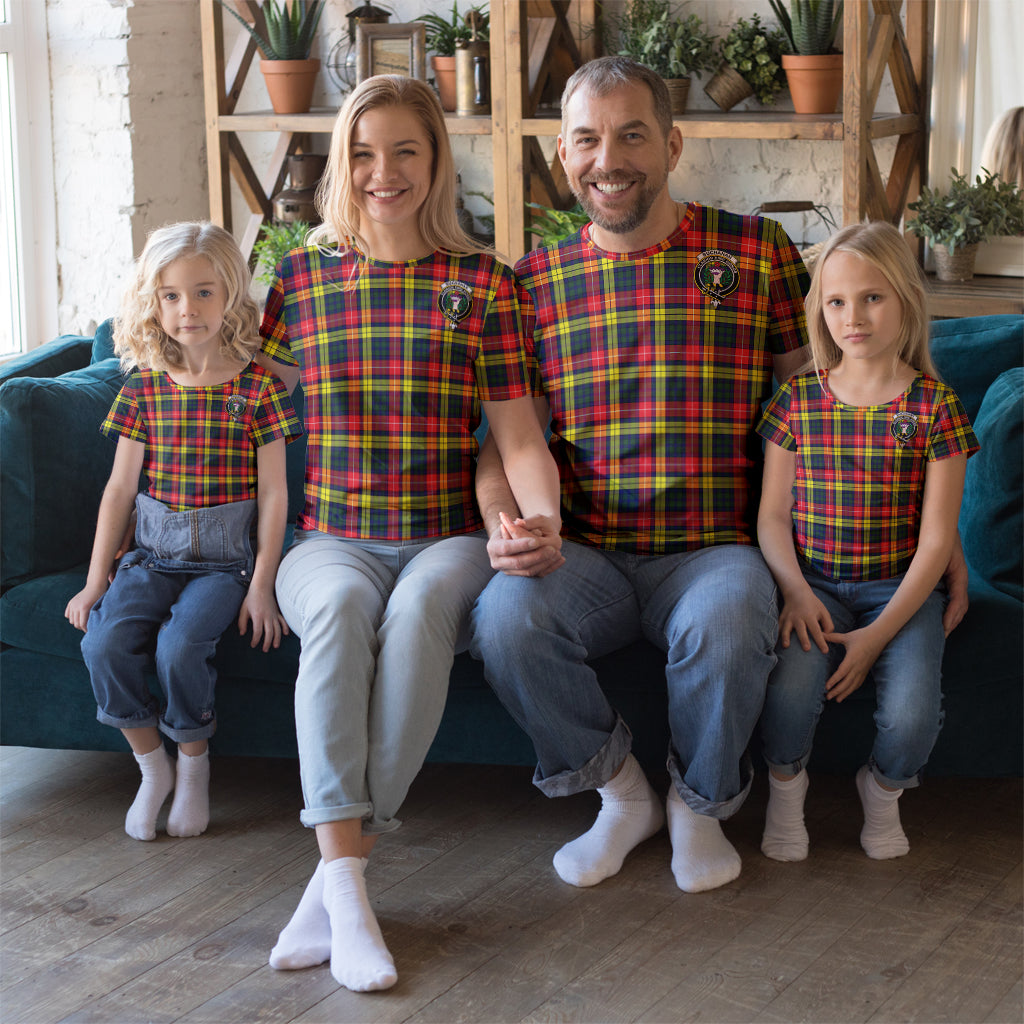 Buchanan Modern Tartan T-Shirt with Family Crest Kid's Shirt - Tartan Vibes Clothing