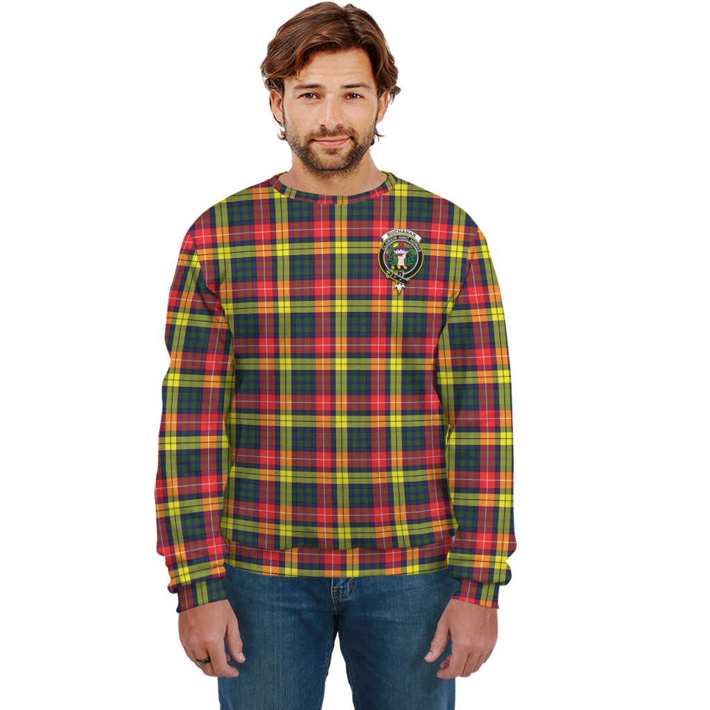 Buchanan Modern Tartan Sweatshirt with Family Crest Unisex - Tartan Vibes Clothing