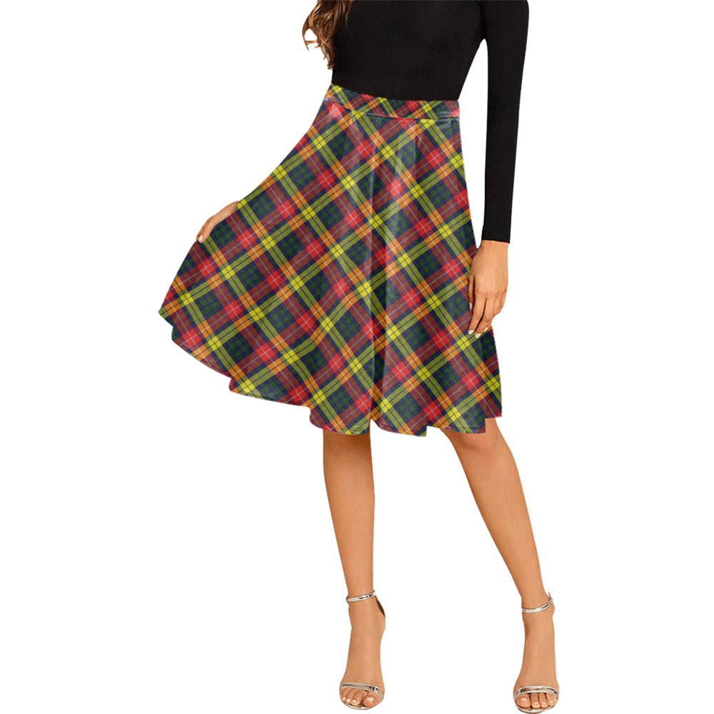 Buchanan Modern Tartan Melete Pleated Midi Skirt Female - Tartanvibesclothing