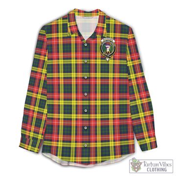 Buchanan Modern Tartan Women's Casual Shirt with Family Crest