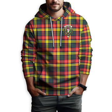 Buchanan Modern Tartan Hoodie with Family Crest