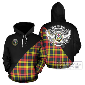 Buchanan Modern Tartan Hoodie with Family Crest and Military Logo Style