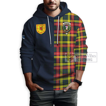 Buchanan Modern Tartan Hoodie Alba with Scottish Lion Royal Arm Half Style