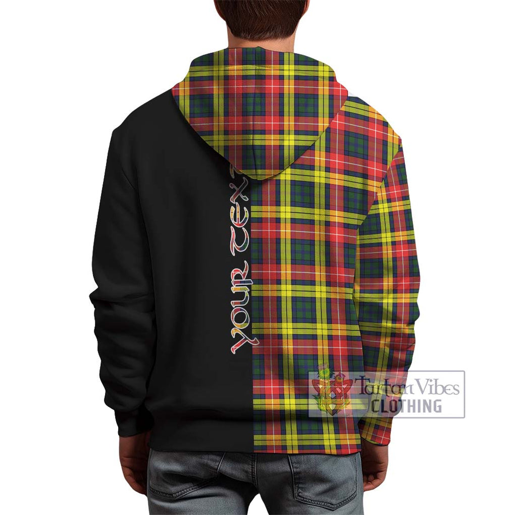 Buchanan Modern Tartan Hoodie with Family Crest and Half Of Me Style - Tartanvibesclothing Shop