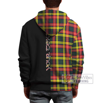 Buchanan Modern Tartan Hoodie with Family Crest and Half Of Me Style