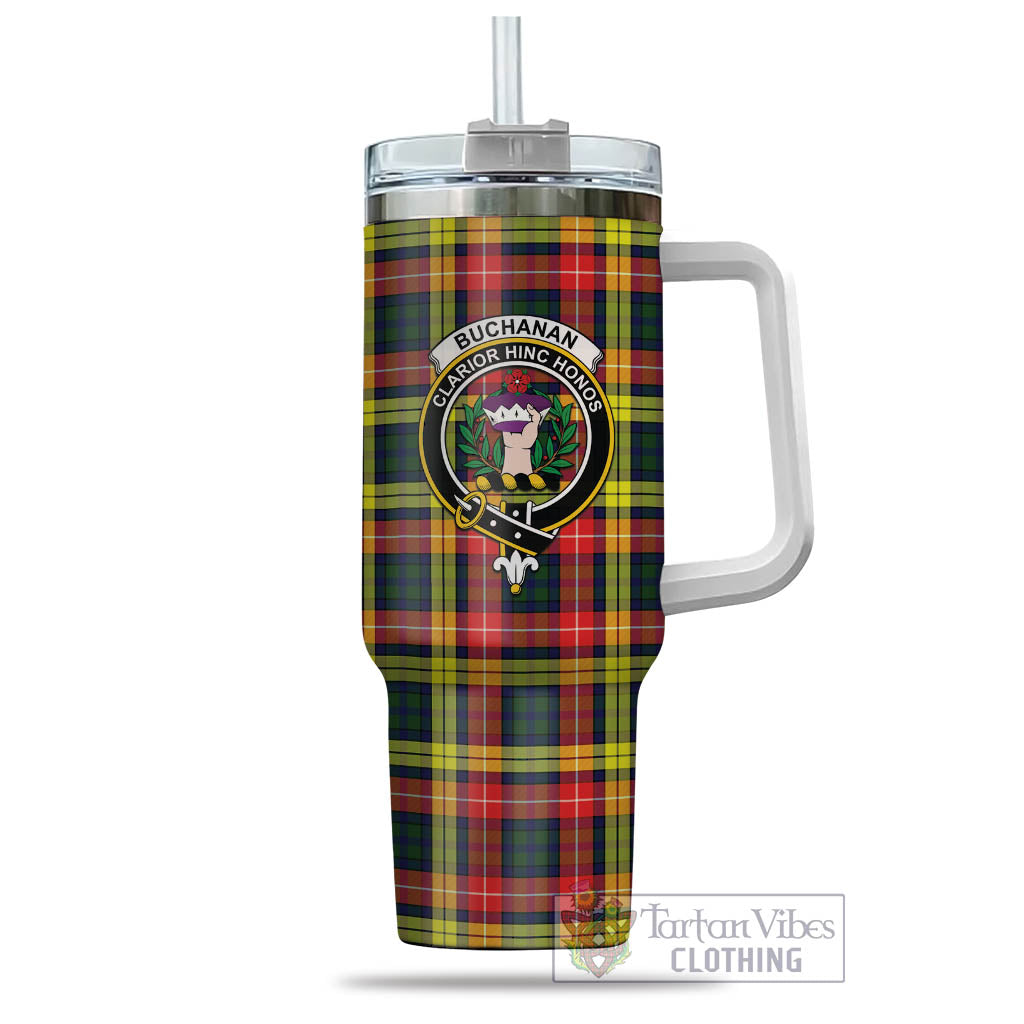 Tartan Vibes Clothing Buchanan Modern Tartan and Family Crest Tumbler with Handle