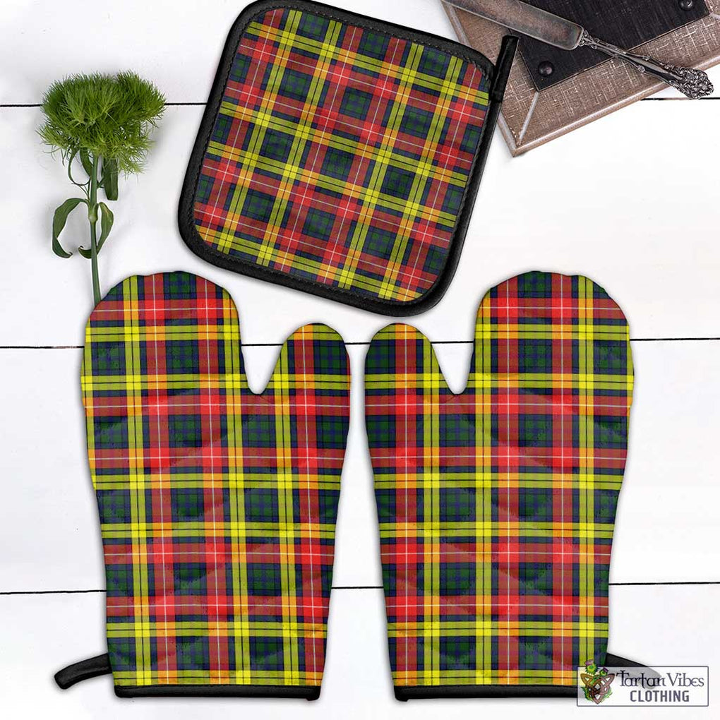 Buchanan Modern Tartan Combo Oven Mitt & Pot-Holder Combo 1 Oven Mitt & 1 Pot-Holder Black - Tartan Vibes Clothing