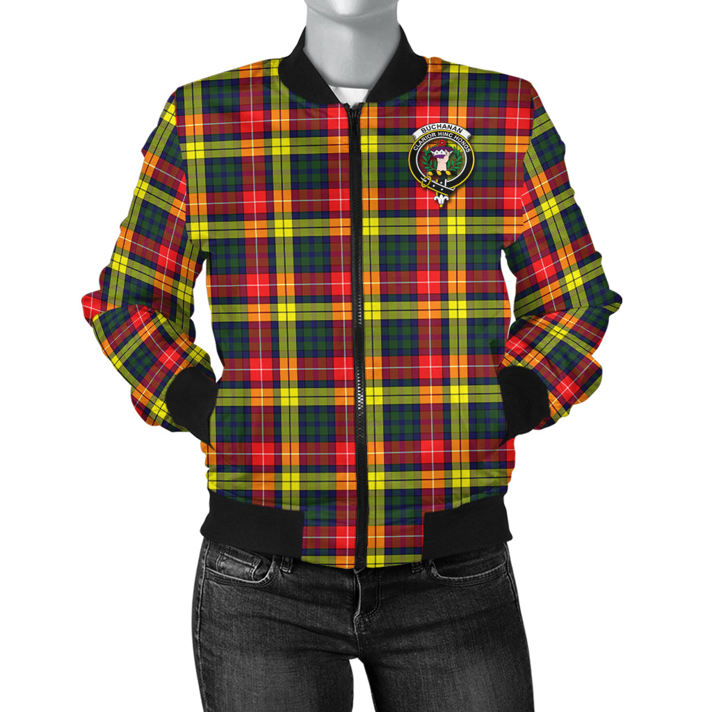 Buchanan Modern Tartan Bomber Jacket with Family Crest - Tartanvibesclothing